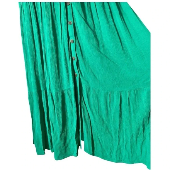 SANCTUARY Women’s Traveler Pleated Tiered Green Flowy Boho Maxi Dress Size S - Picture 6 of 9